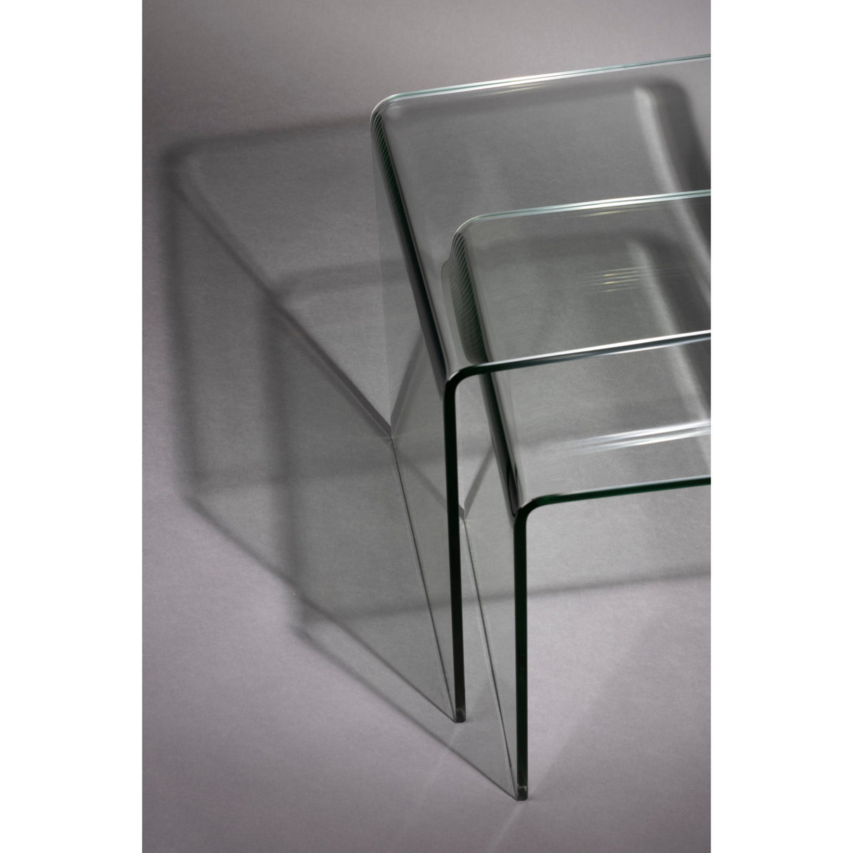Modern European furniture - Clear Glass Side Tables (2) - www.oroa.com | Oroa.com