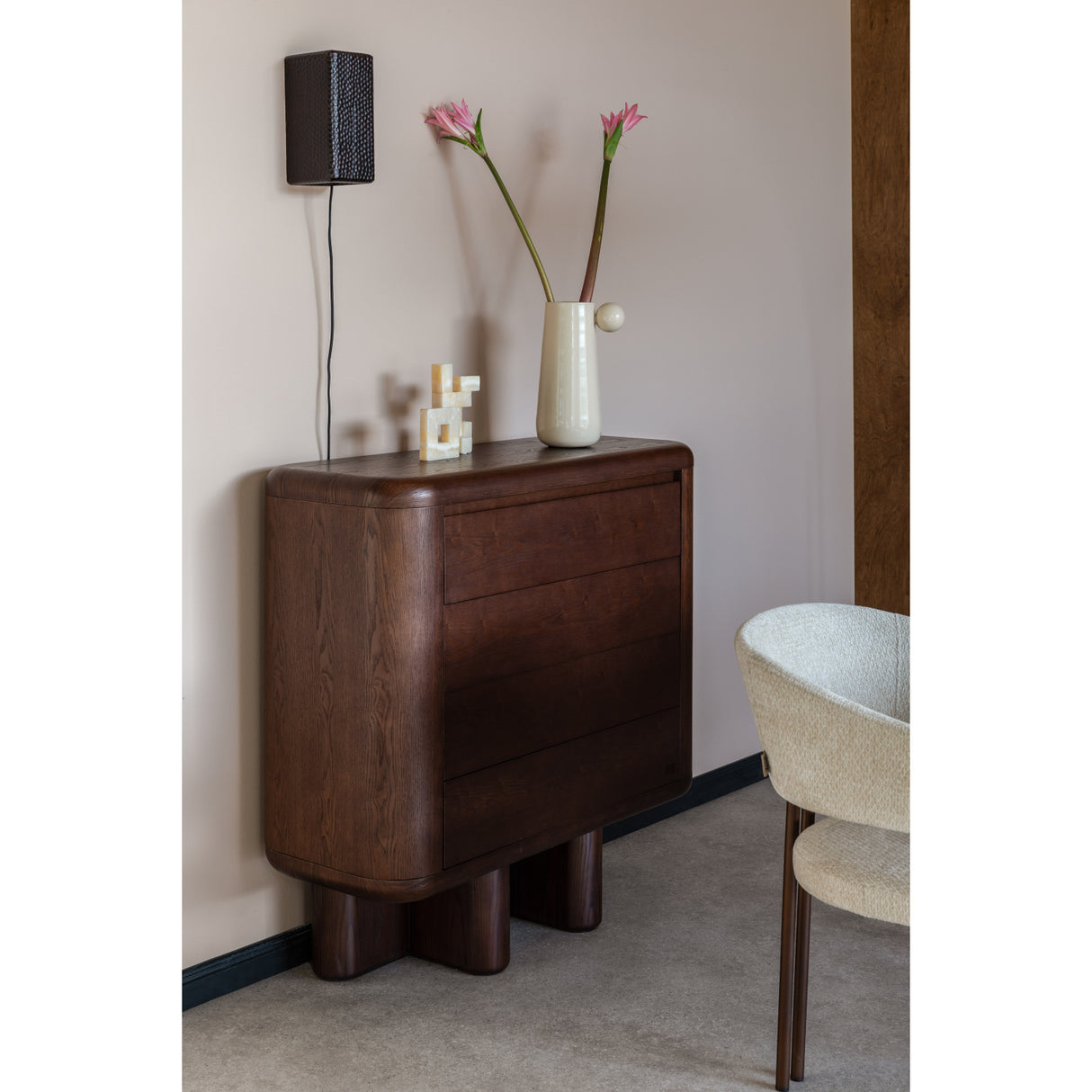 Walnut Wood 3-Drawer Cabinet | Oroa.com