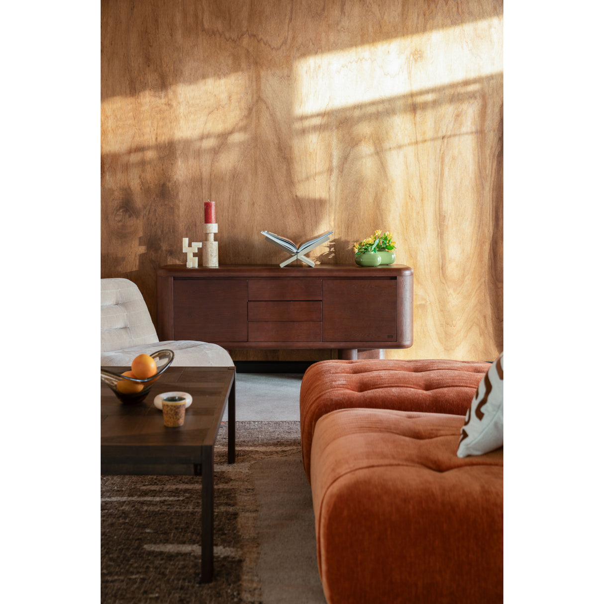 Modern European furniture - Walnut Finished 2-Door Sideboard - www.oroa.com | Oroa.com