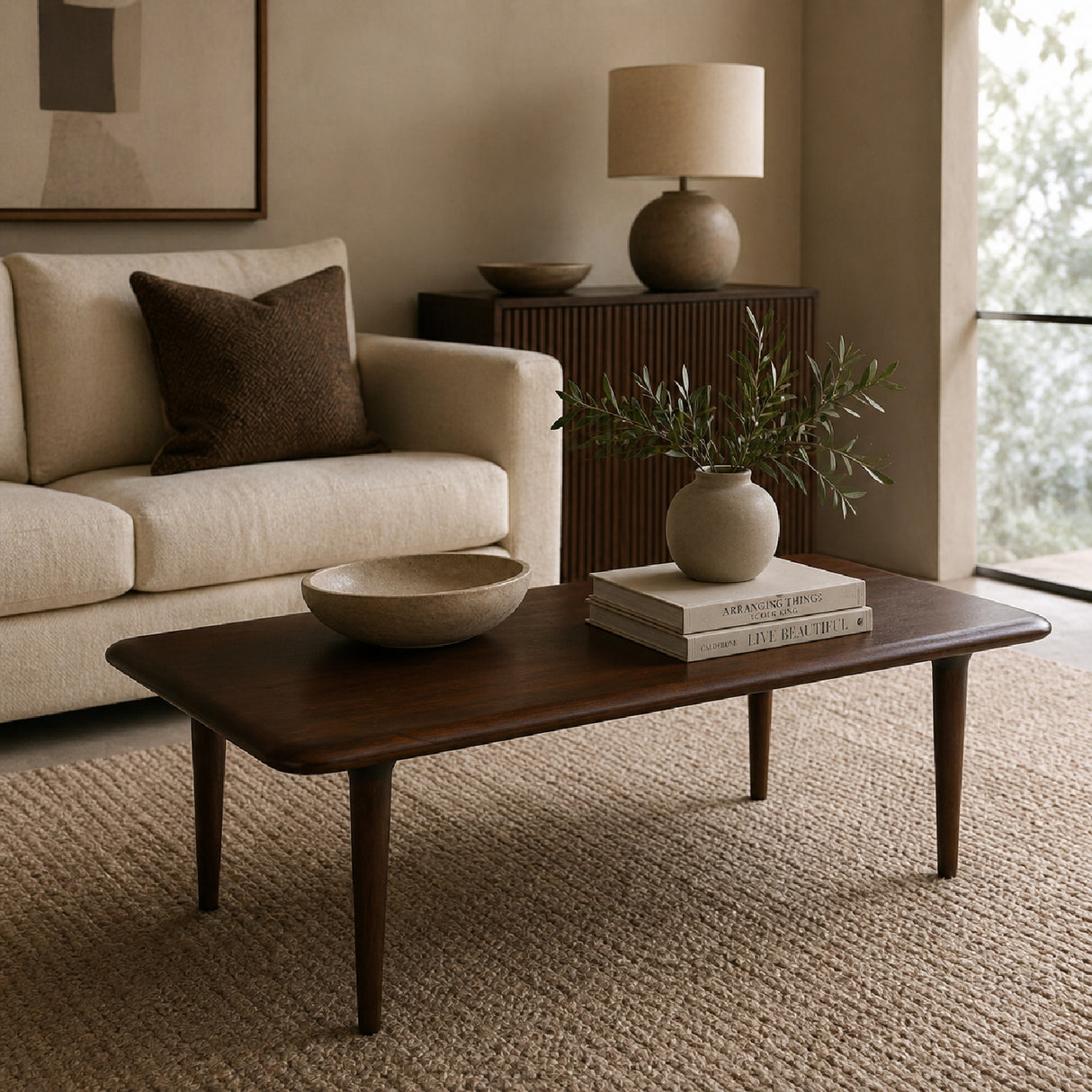 Modern European furniture - Brown Solid Wood Coffee Table - www.oroa.com | Oroa.com