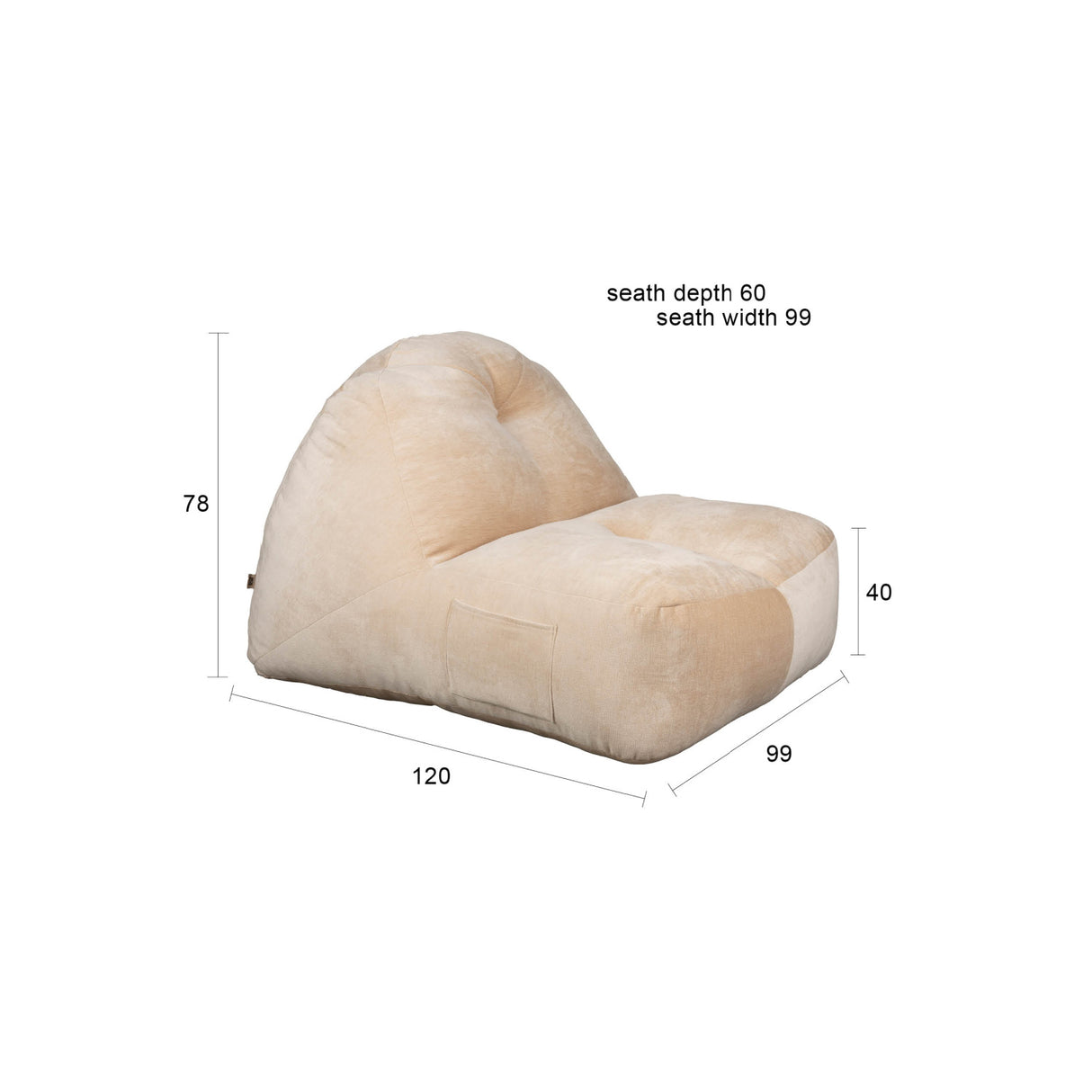 Modern European furniture - Velvet Lounge Bean Bag - www.oroa.com | Oroa.com