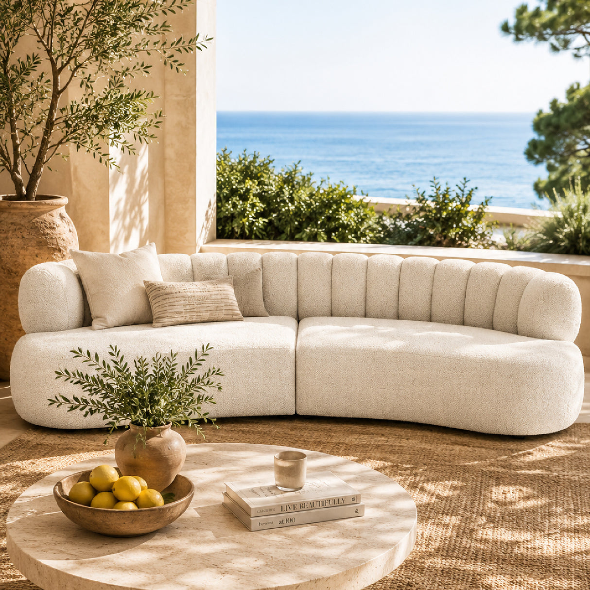Modern European furniture - 4-Seater Curved Back Sofa - www.oroa.com | Oroa.com