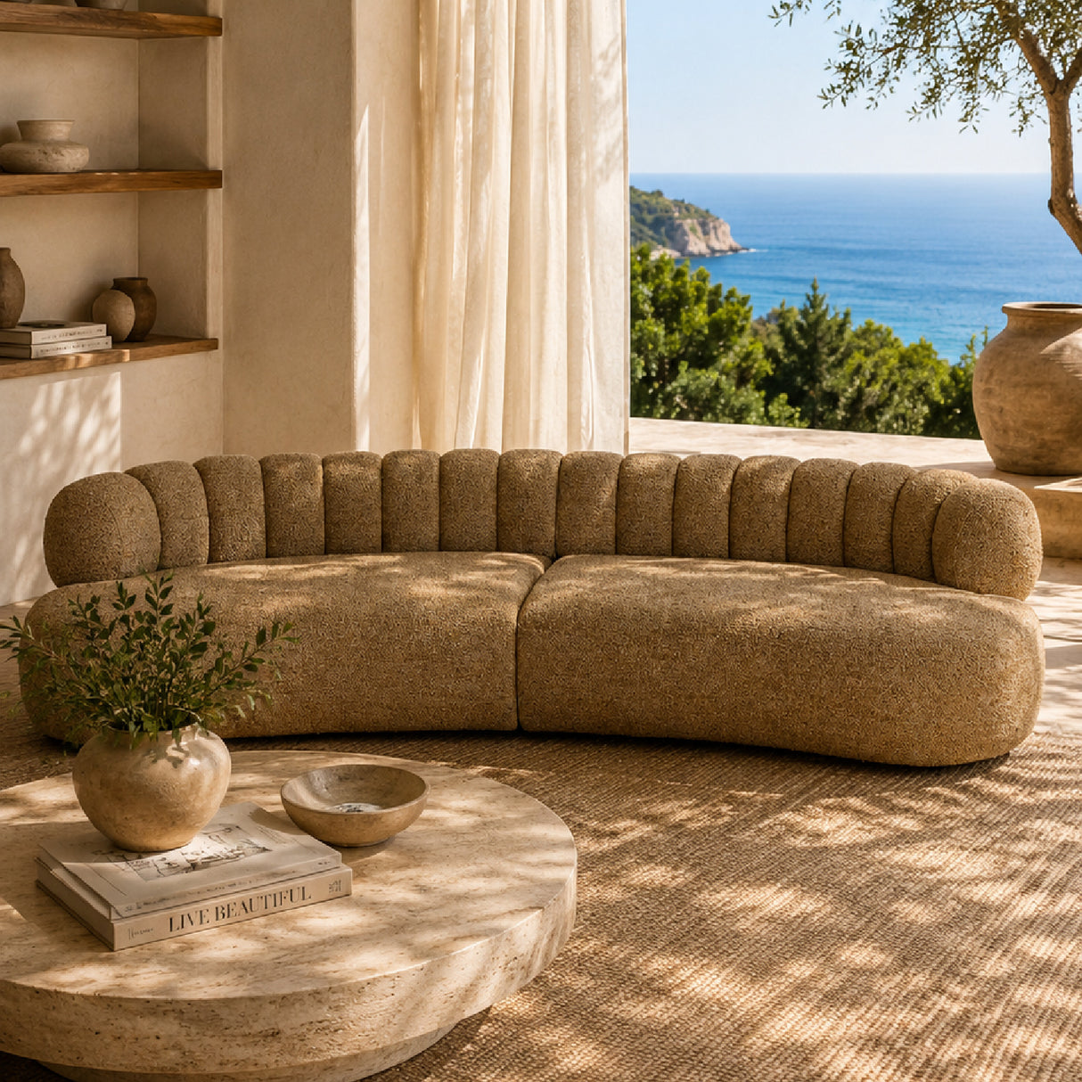 Modern European furniture - 4-Seater Curved Back Sofa - www.oroa.com | Oroa.com