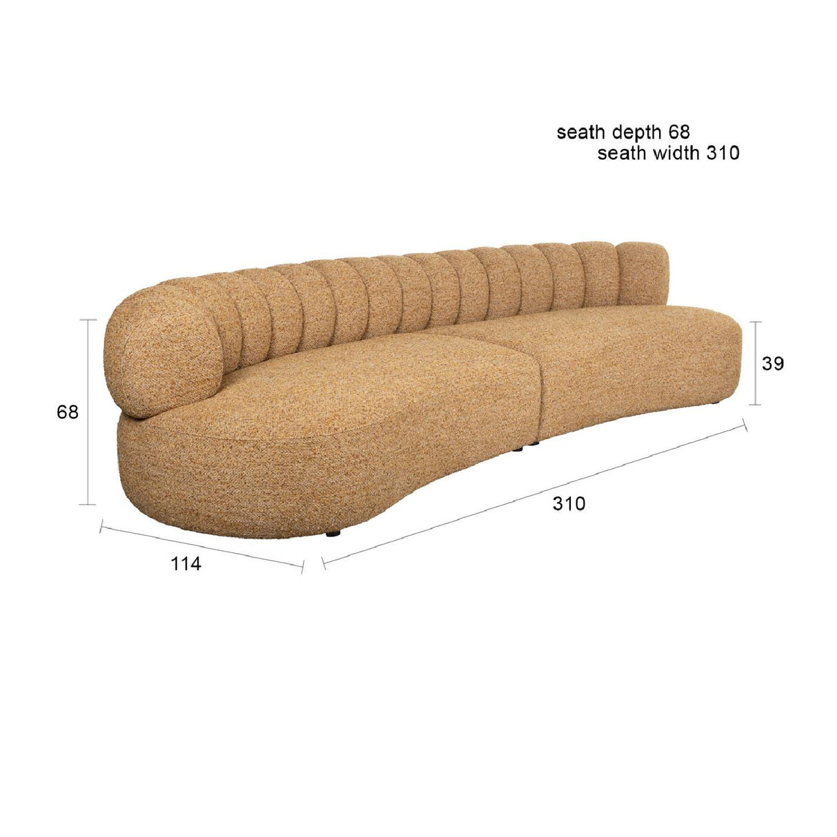 Modern European furniture - 4-Seater Curved Back Sofa - www.oroa.com | Oroa.com