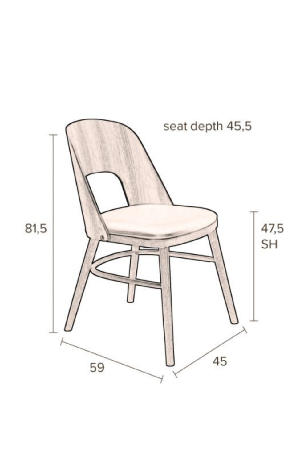 Mid-Modern Wooden Dining Chairs (2) | Dutchbone Talika | OROA.com