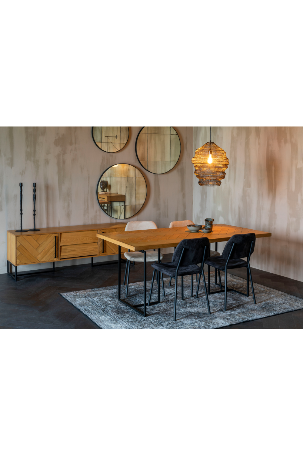 Upholstered Dining Chair Set (2) | Dutchbone Darby | OROA.com