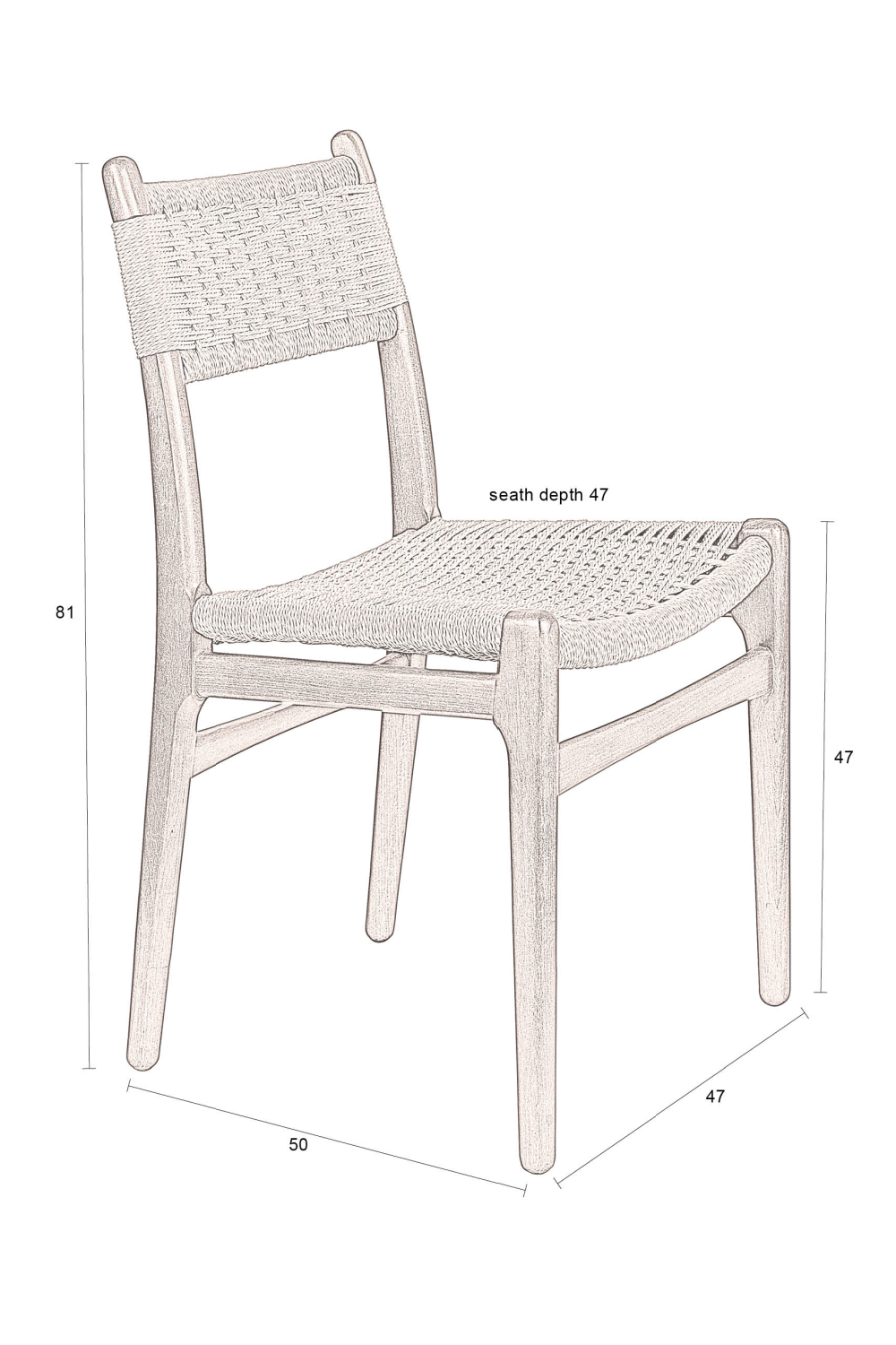 Knitted Cord Dining Chairs (2) | Dutchbone Cecile | OROA.com