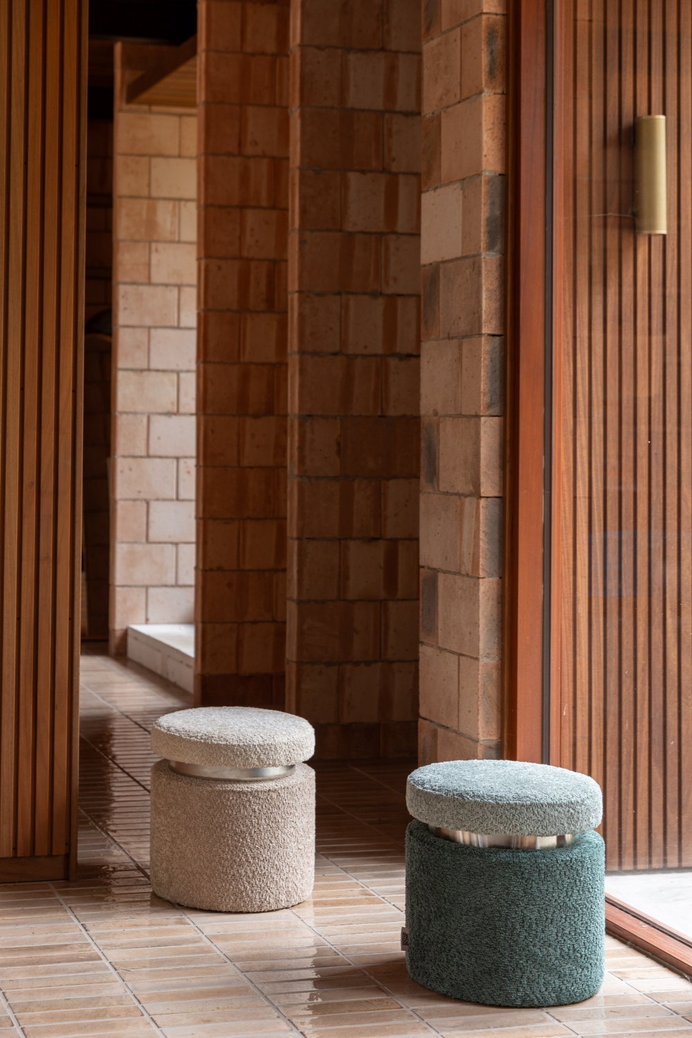 Two-Toned Boucle Stool | Oroa.com