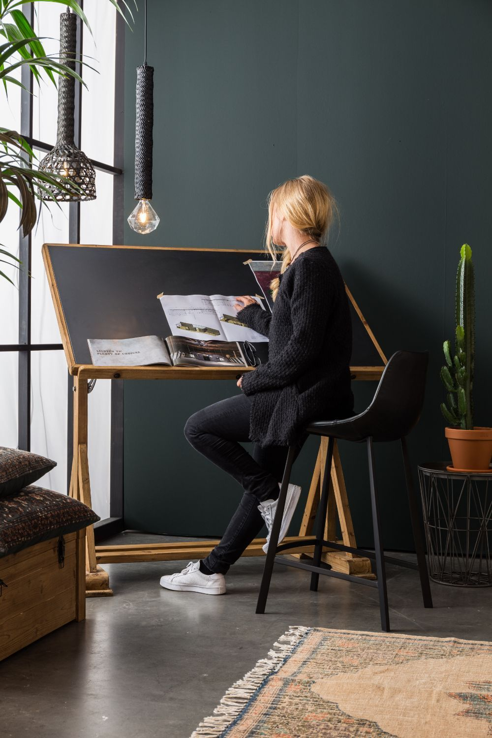 Black Counter Stool (2) | Oroa.com