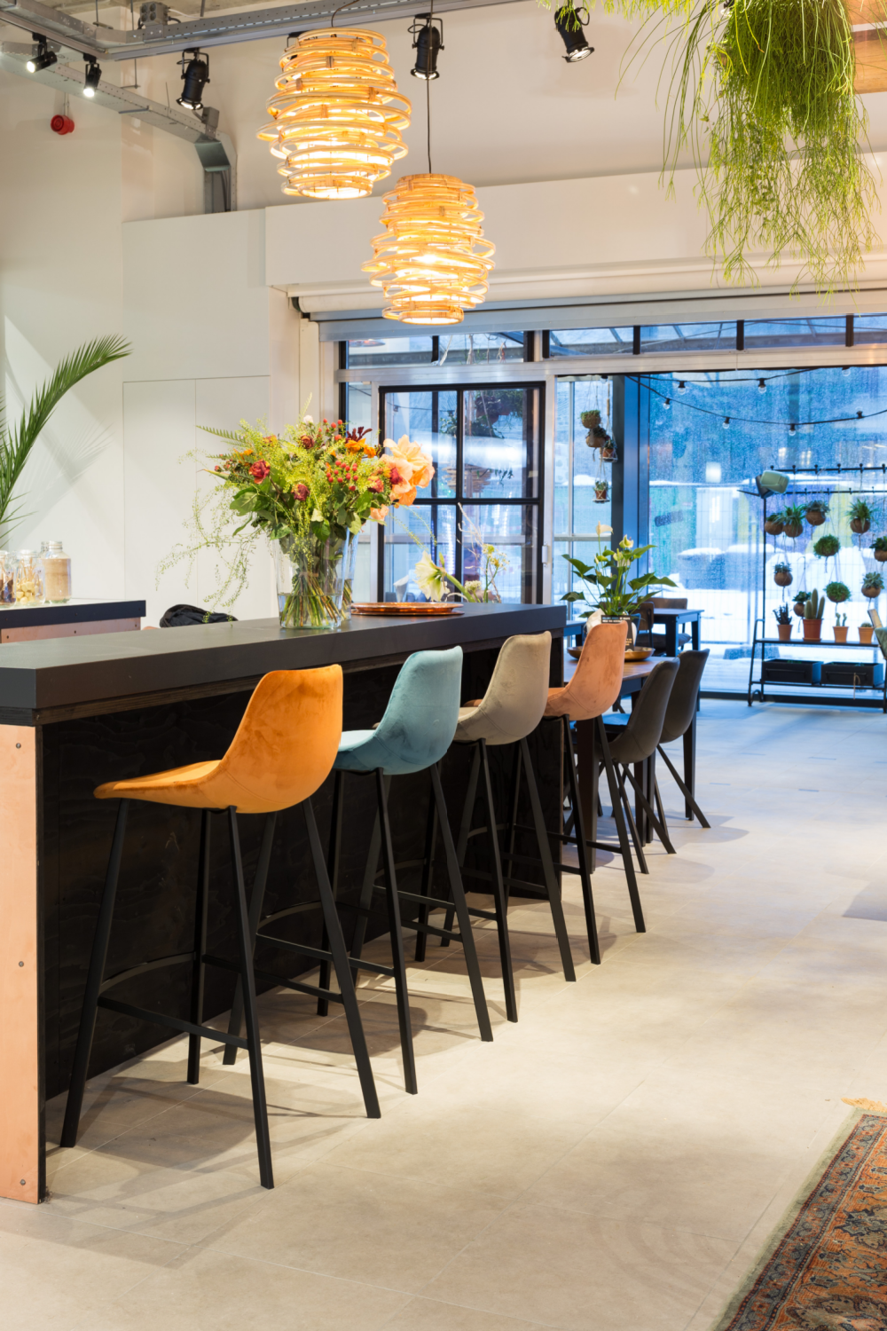 Velvet Upholstered Bar Stools (2) | Oroa.com