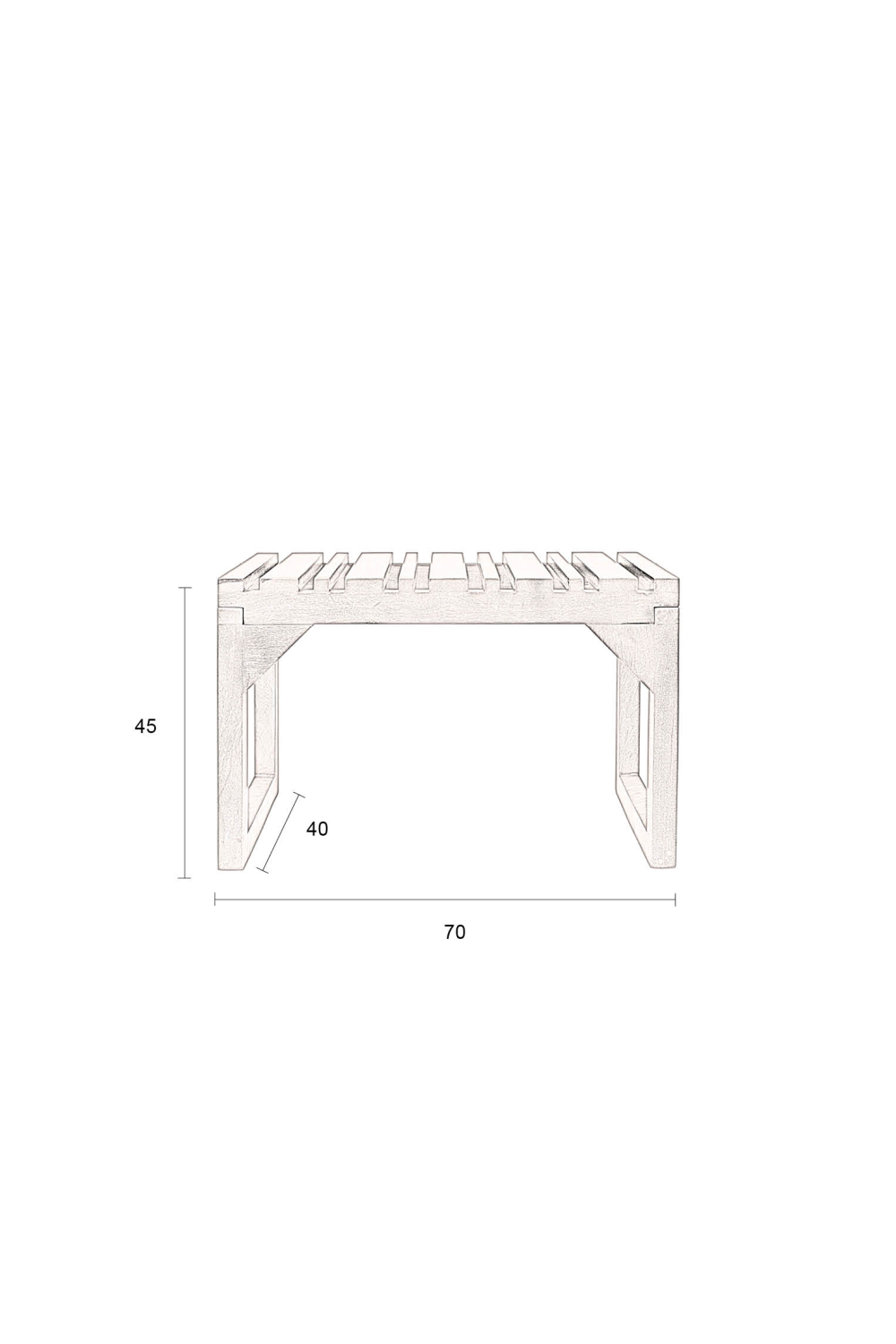 Mango Wood Slatted Bench | Dutchbone Jakub | OROA.com