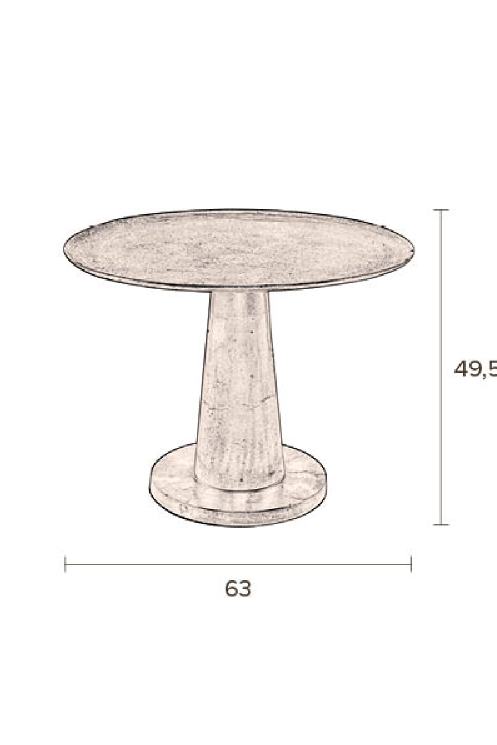 Round Pedestal End Table | Dutchbone Brute | Oroa.com