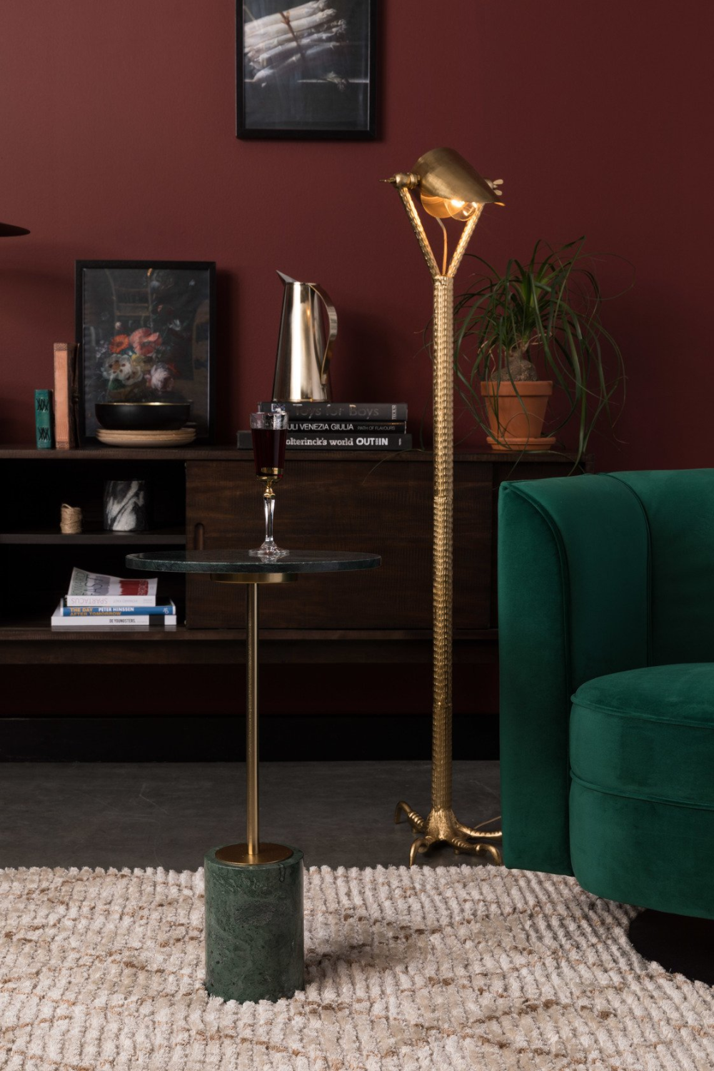 Green Round Marble End Table | Dutchbone Gunnar | Oroatrade.com