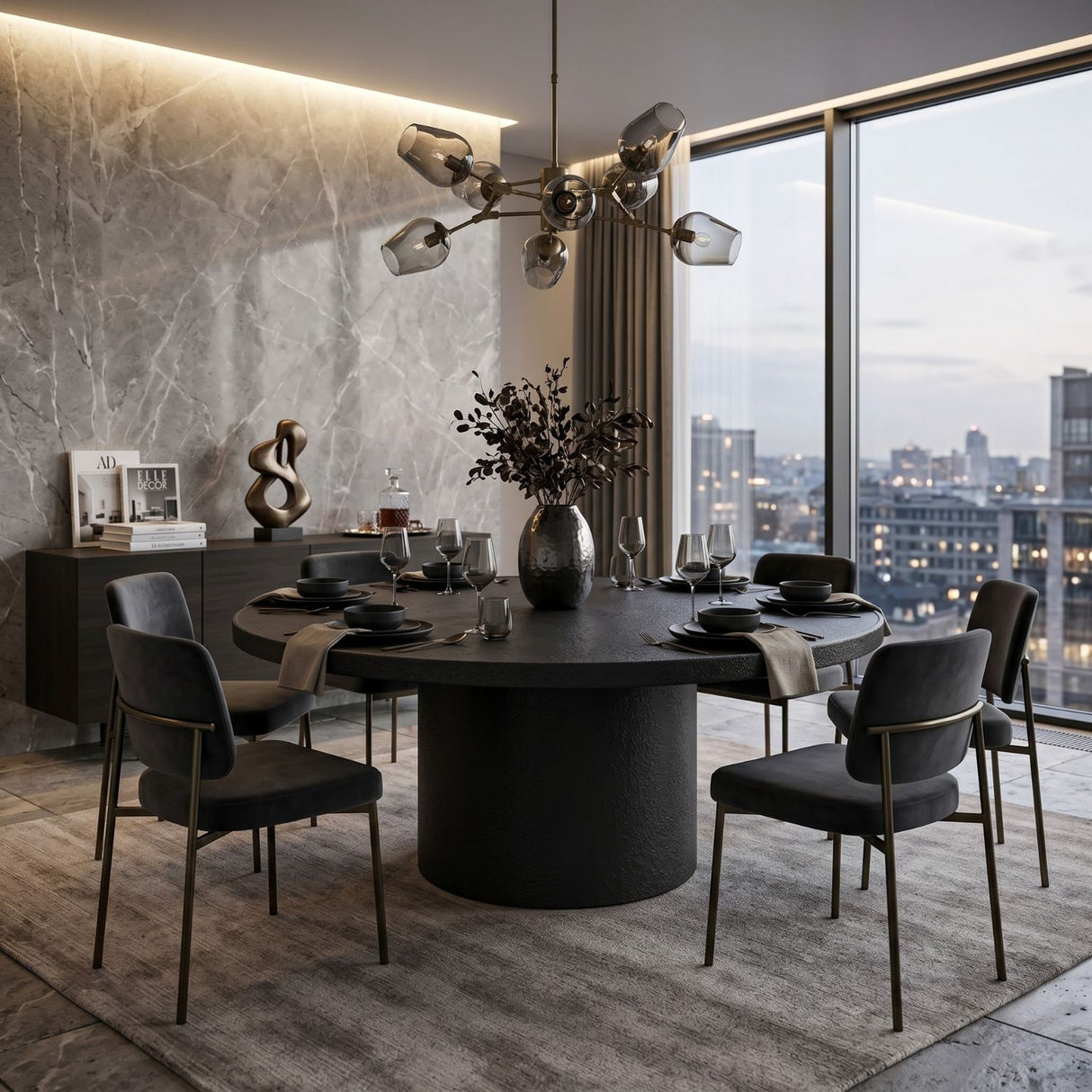 Modern European furniture - Round Black Coffee Table - www.oroa.com | Oroa.com