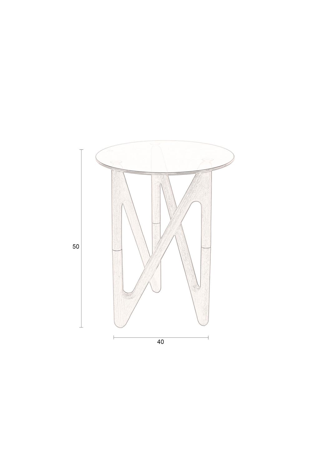 Round Glass Retro Side Table | Dutchbone Naia | OROA.com