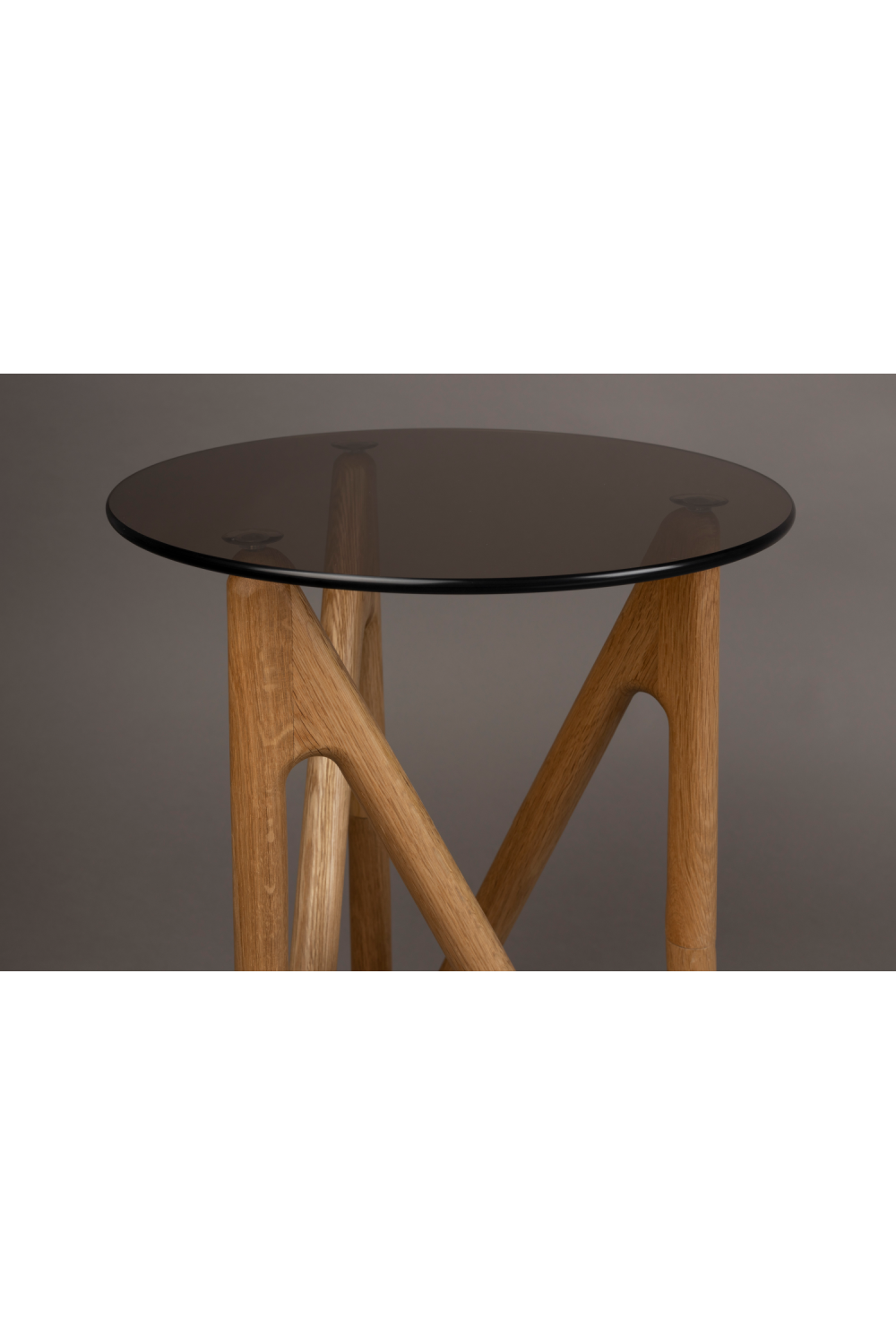 Round Glass Retro Side Table | Dutchbone Naia | OROA.com