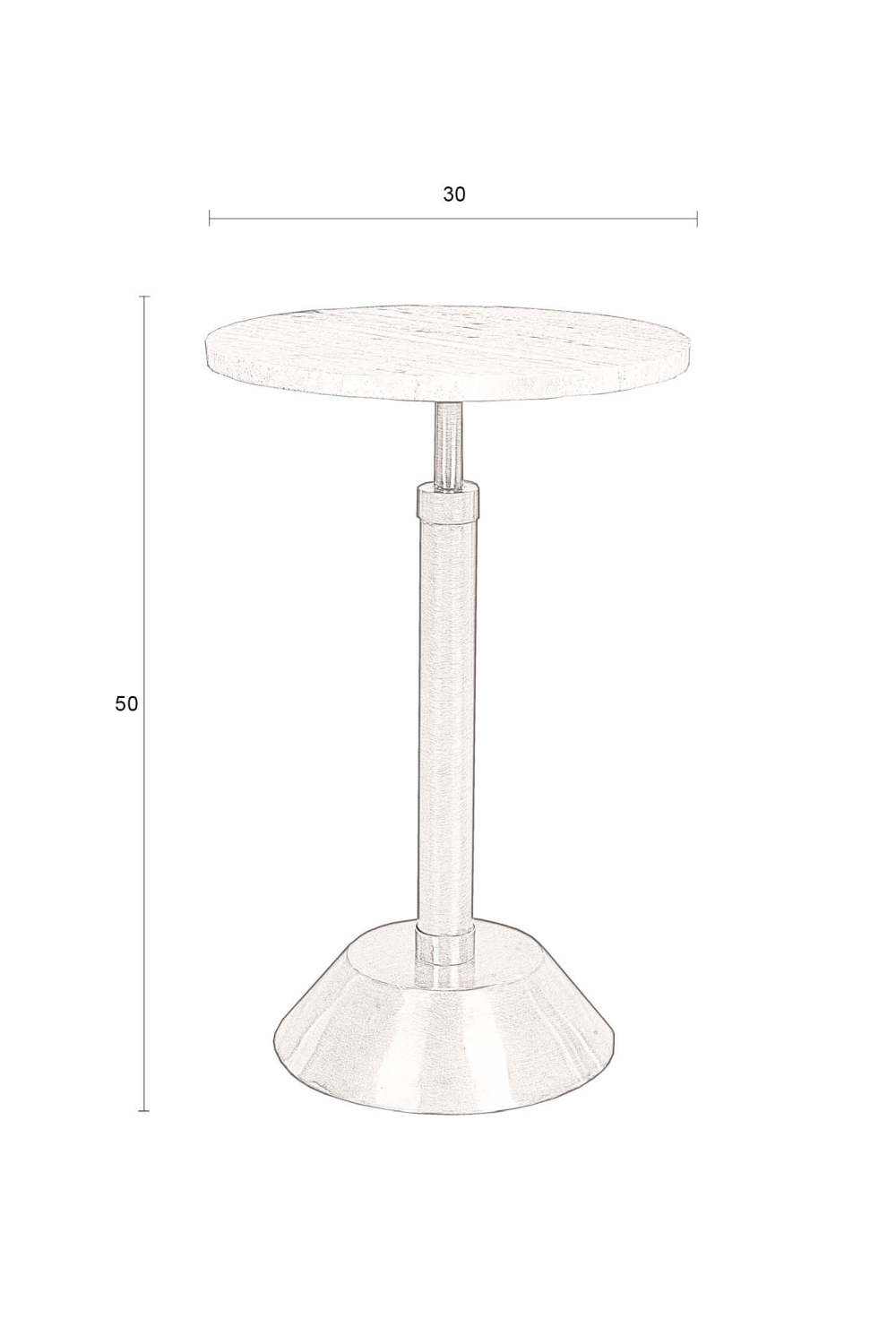 Gold Pedestal Side Table | Dutchbone Sana | OROA.com