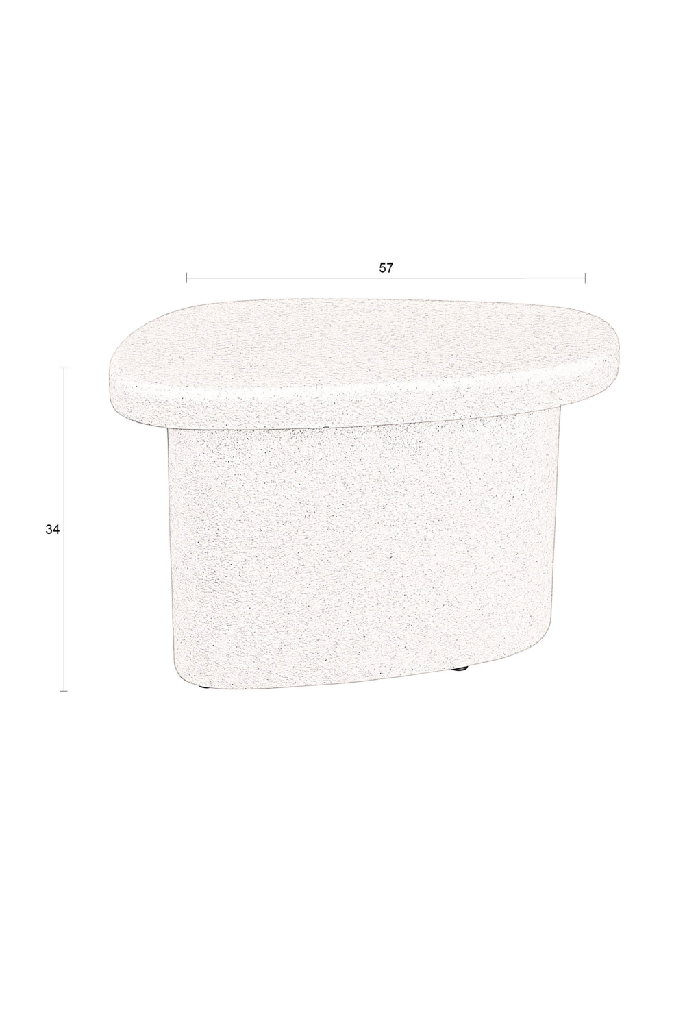 Organic-Shaped Beige Side Table | Dutchbone Veda | OROA.com