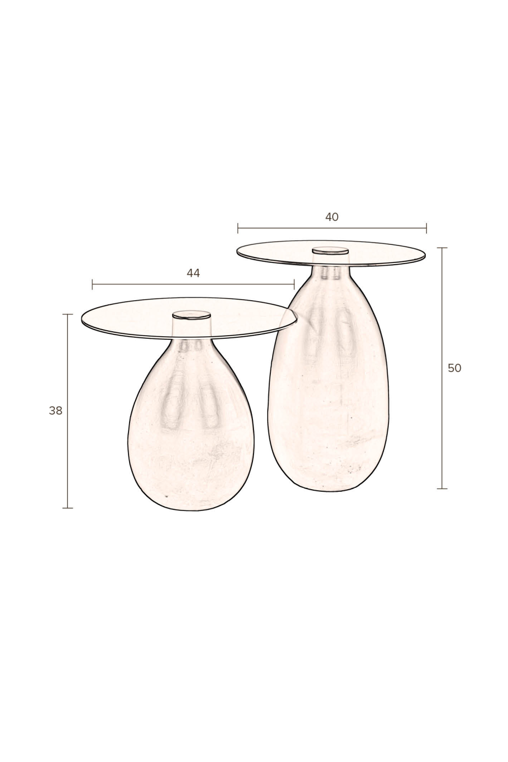 Brown Glass Side Table Set (2) | Dutchbone Selene | OROA.com