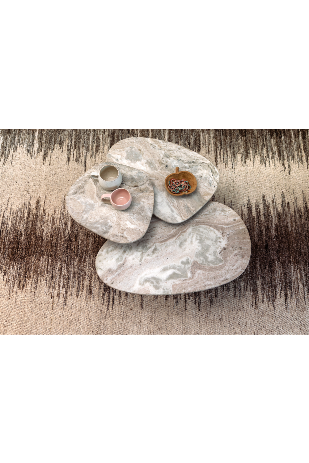 Marble Pedestal Side Tables (3) | Dutchbone Suki | OROA.com