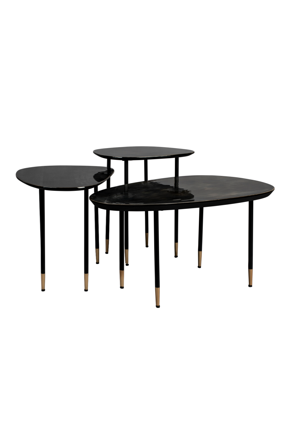 Black Iron Side Table Set (3) | Dutchbone Phyllis | OROA.com