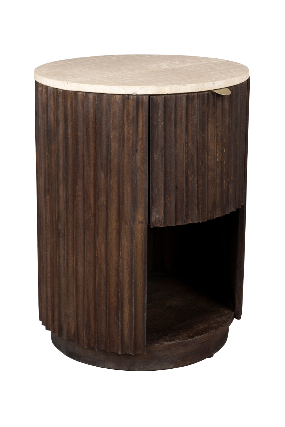 Round Travertin Side Table | Dutchbone Marlow | OROA.com
