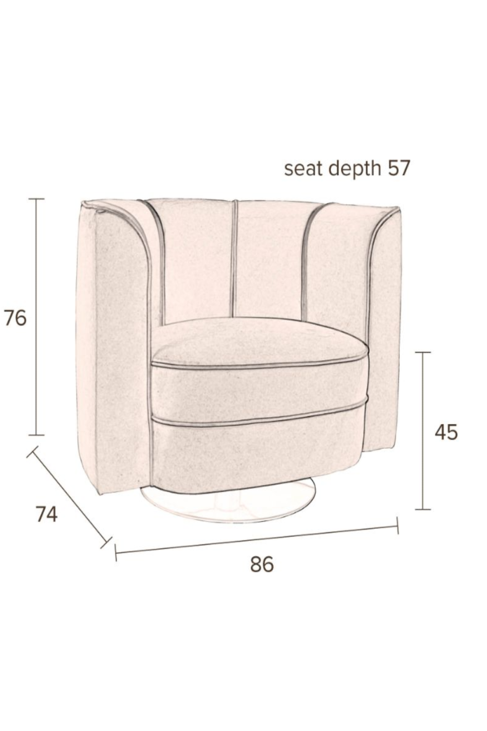 Curved Back Lounge Chair | Dutchbone Flower | Oroa.com