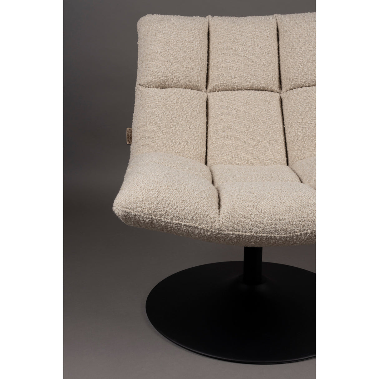 White Boucle Swivel Lounge Chair | Oroa.com