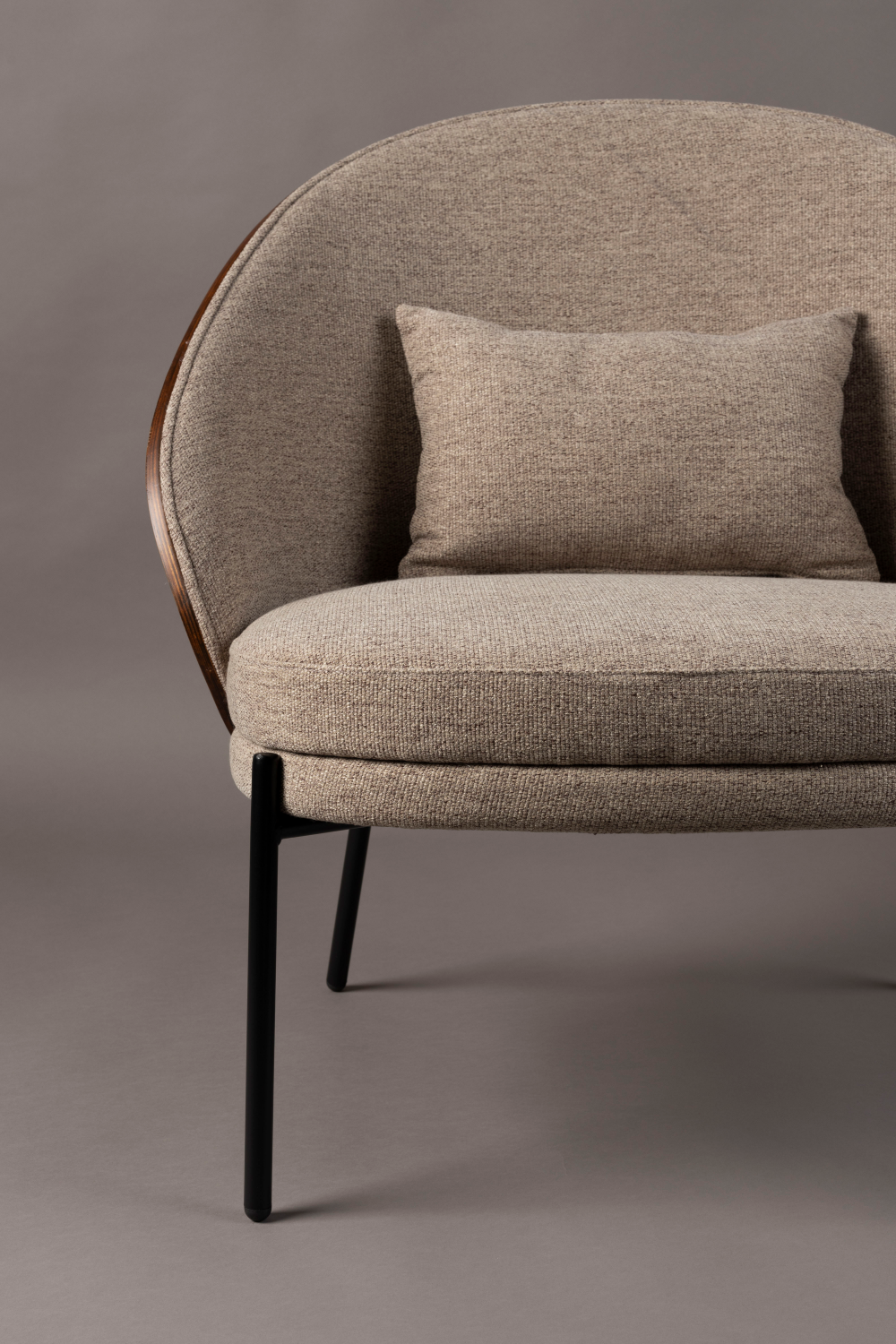 Beige Fabric Lounge Chair | Dutchbone Rodin | OROA.com