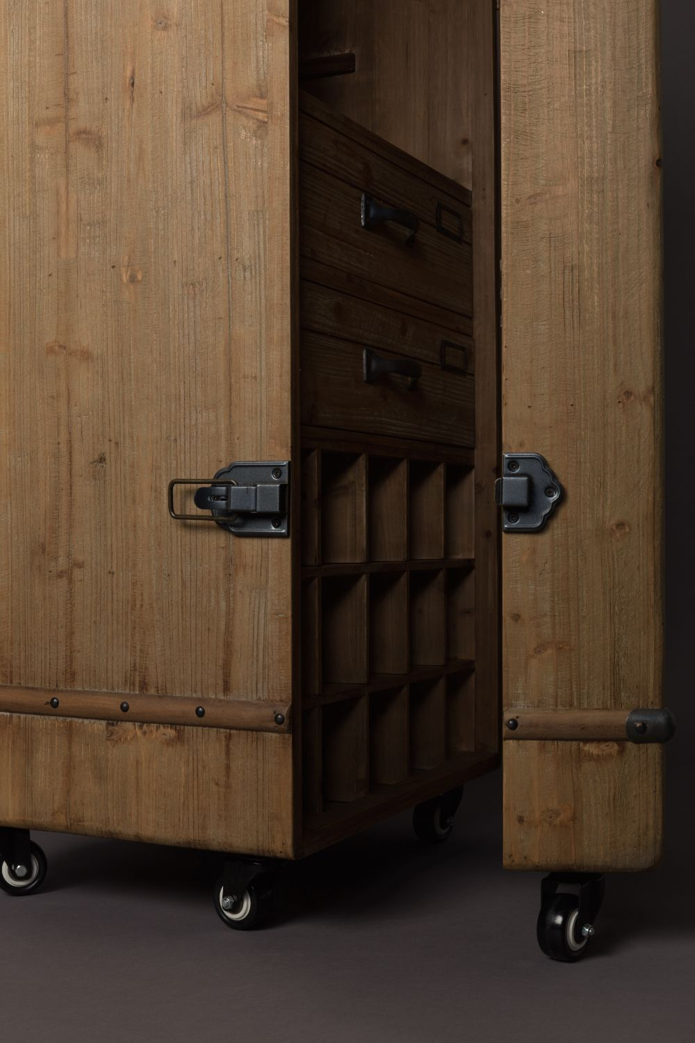 Wheeled Bar Cabinet | Dutchbone Lico | DutchFurniture.com