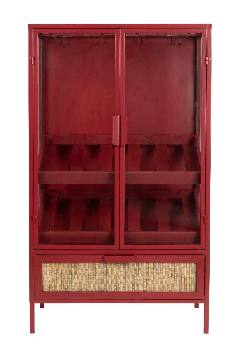 Red Wooden Wine Cabinet | Dutchbone Mori | OROA.com