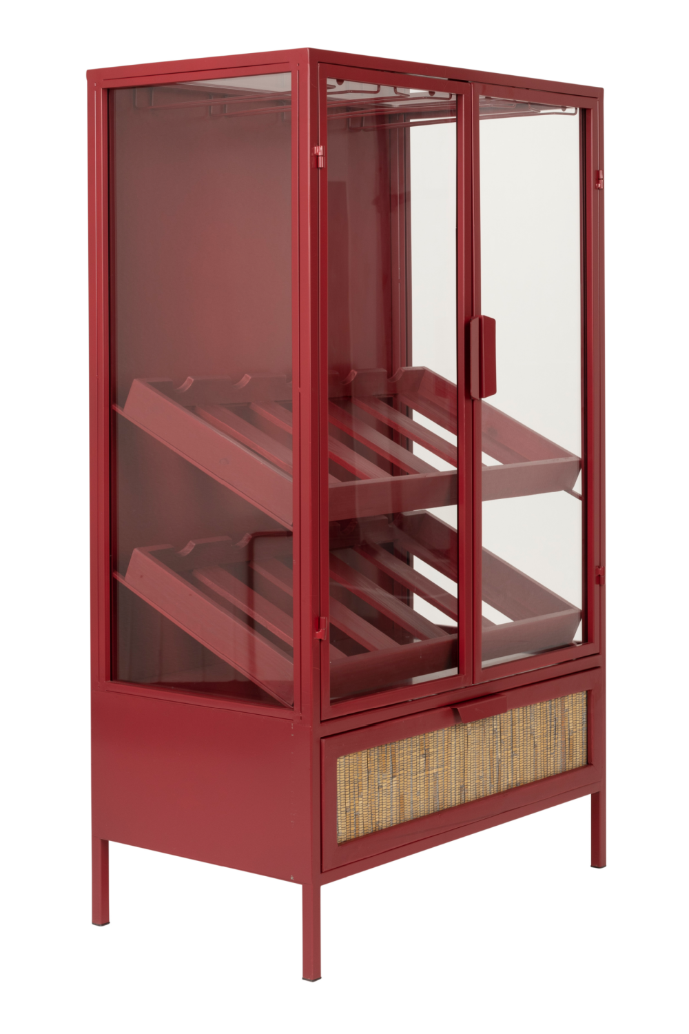 Red Wooden Wine Cabinet | Dutchbone Mori | OROA.com