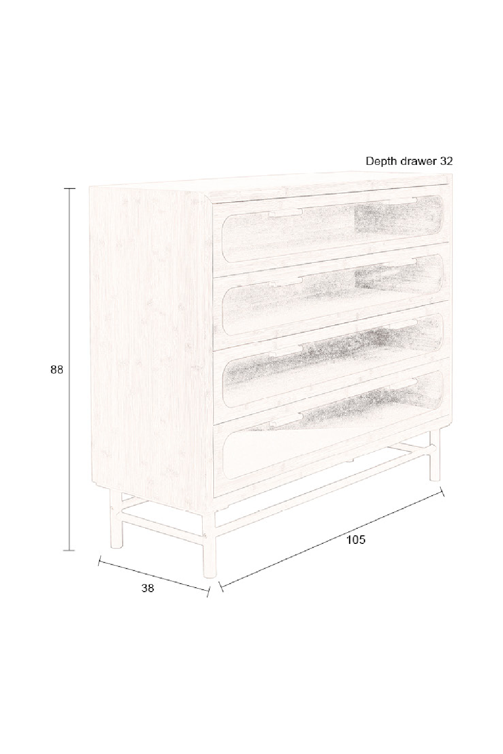 Bamboo Drawer Cabinet | Dutchbone Caroun | OROA.com
