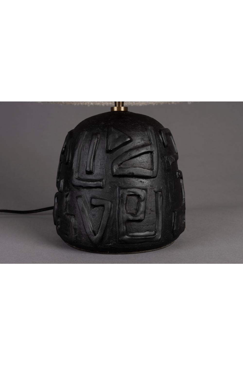 White Bouclé Table Lamp | Dutchbone Renzo | OROA.com