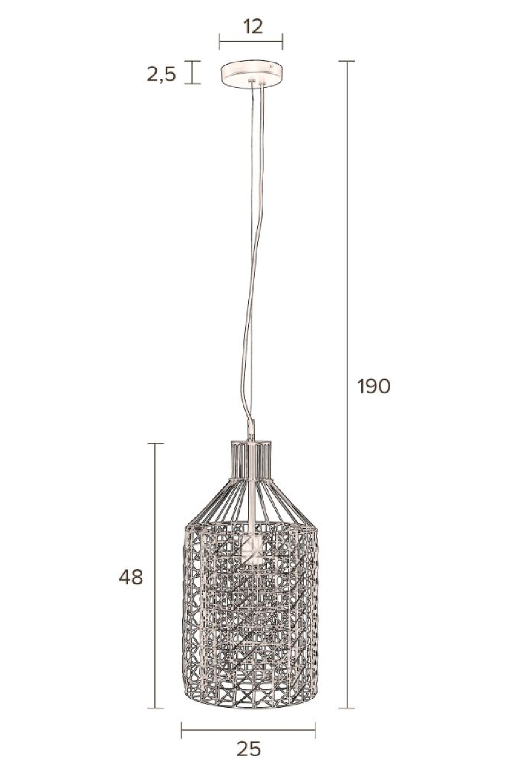 Gray Metal Weave Pendant Lamp L | Dutchbone Jim | DutchFurniture.com