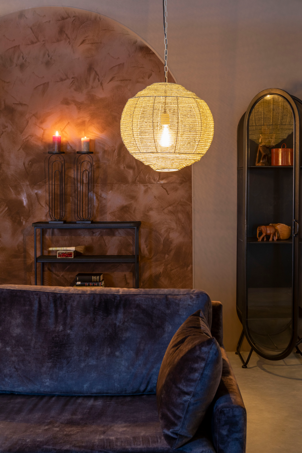 Round Gray Pendant Lamp | Dutchbone Meezan | OROA.com