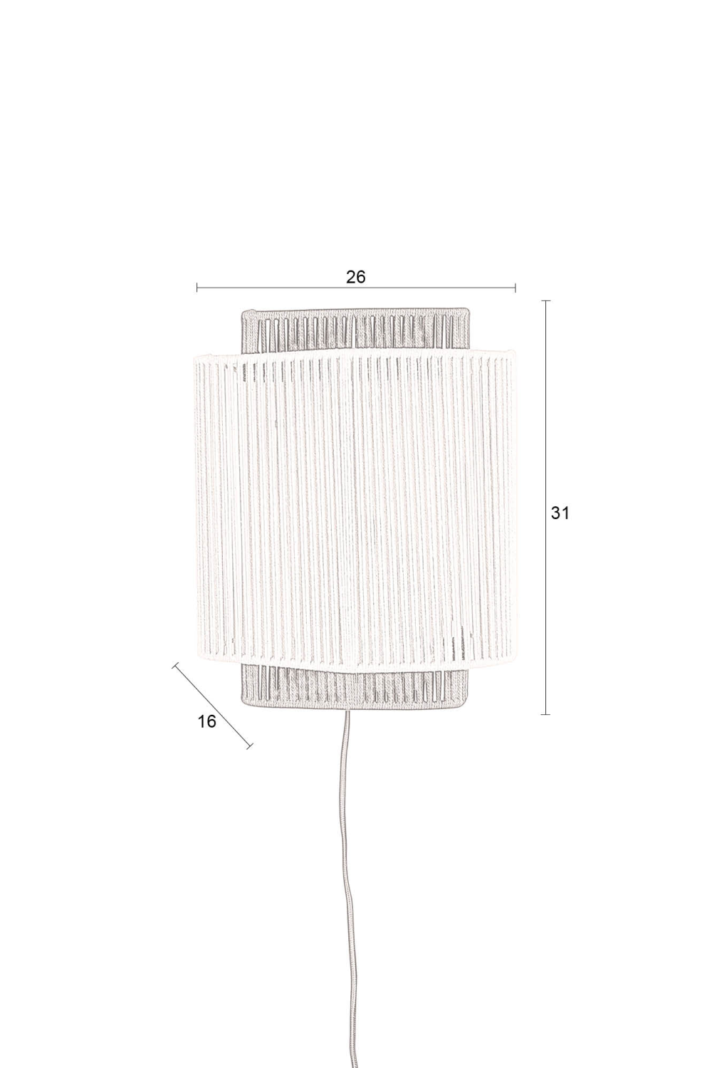 Beige Cotton Thread Wall Lamp | Dutchbone Elon | OROA.com