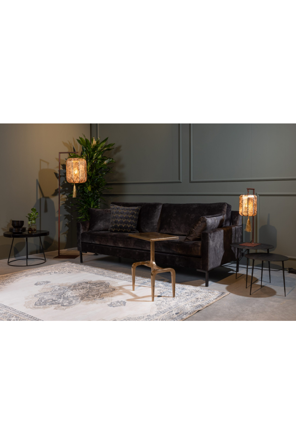 Gray Herati Carpet | Dutchbone Mahal | OROA.com