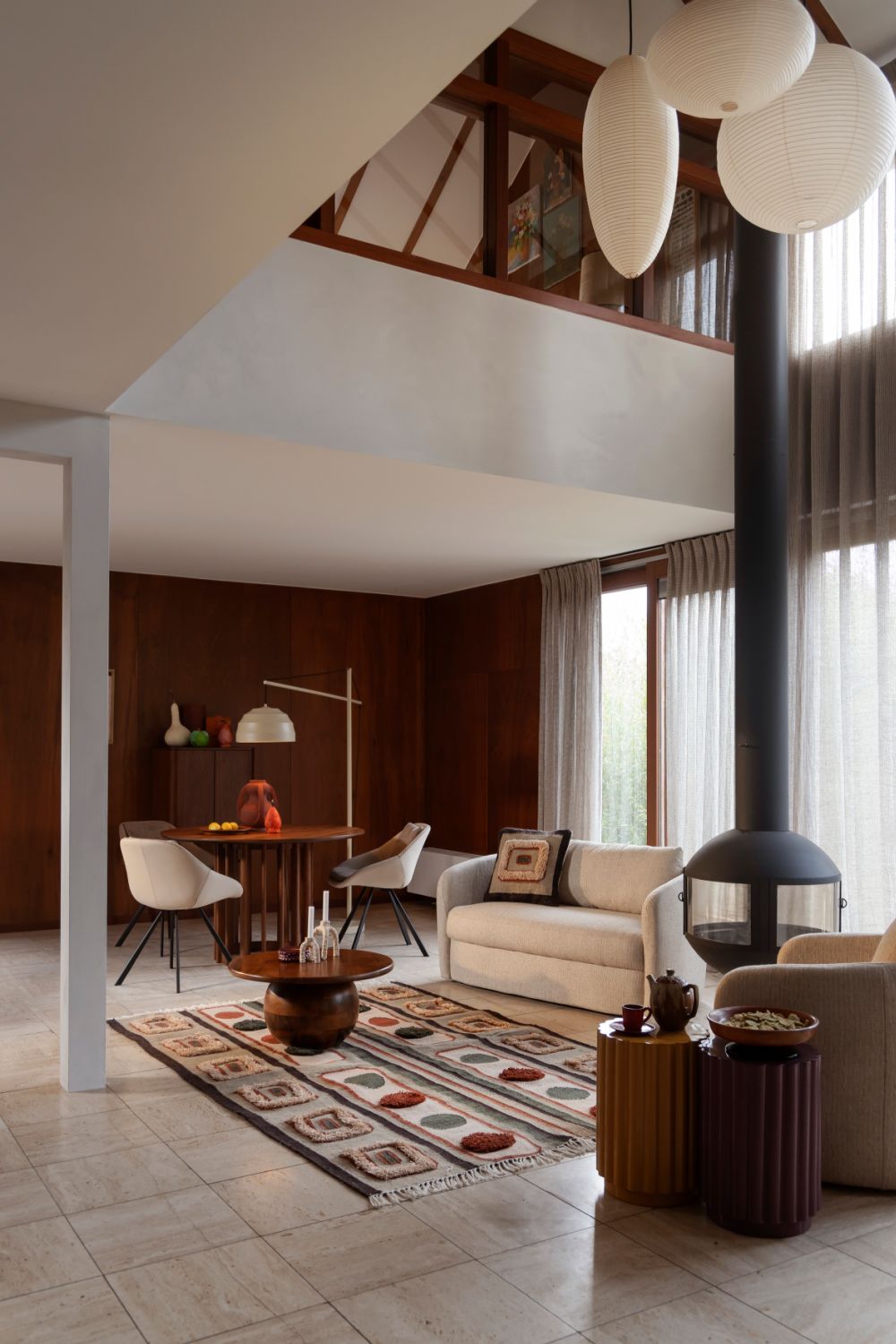 Multi-colored Geometric Rug | Dutchbone Haydon | OROA.com