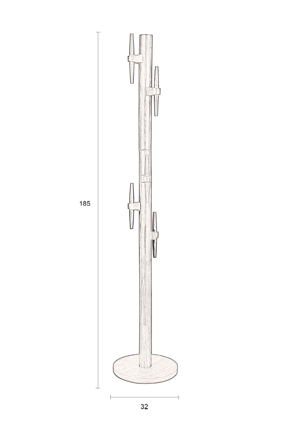 Lacquered Wood Coat Rack | Dutchbone Jakub | OROA.com