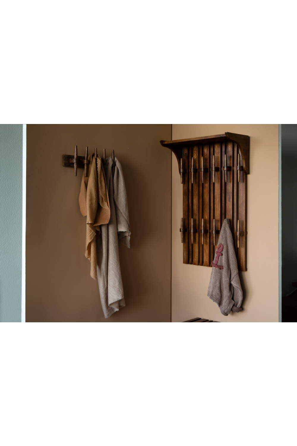 Wooden Wall Coat Rack With Shelf | Dutchbone Jakub | OROA.com