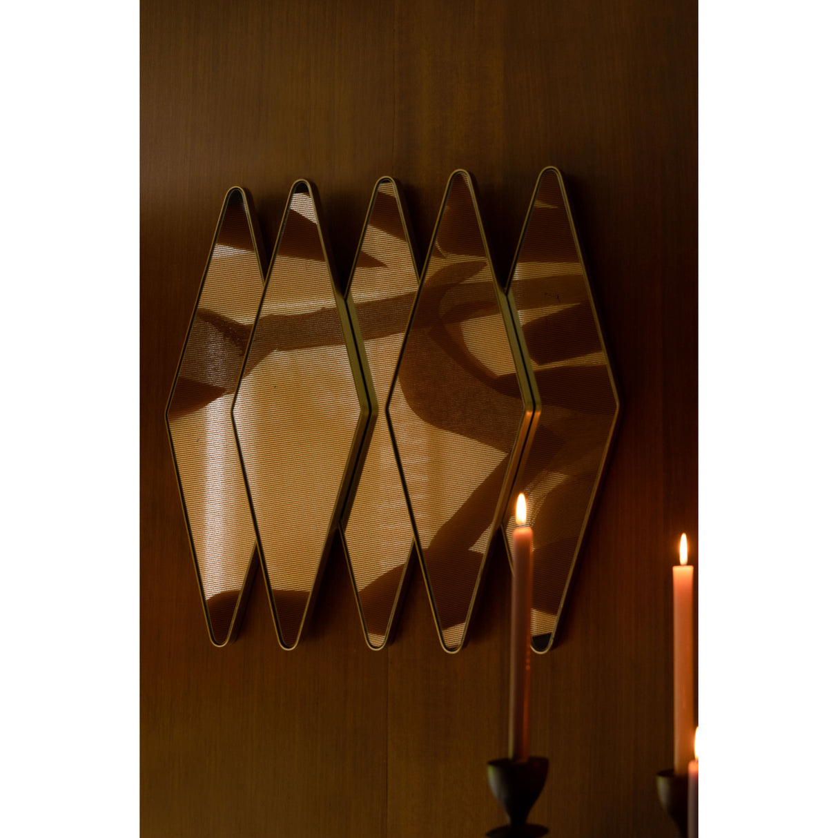 Modern European furniture - Gold Diamond-Shaped Mirror - www.oroa.com | Oroa.com