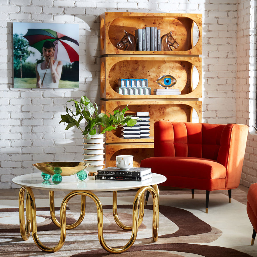 Curved Orange Club Chair | Jonathan Adler Draper | Oroa.com