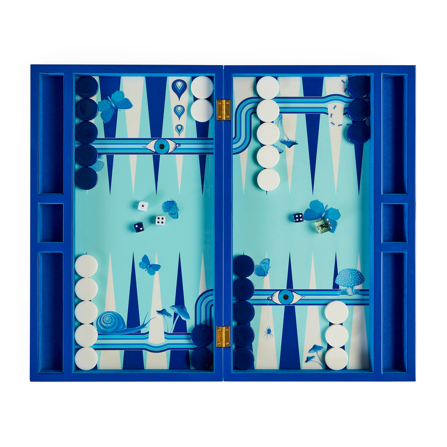 Blue Lacquer Backgammon Set | Jonathan Adler Druggist