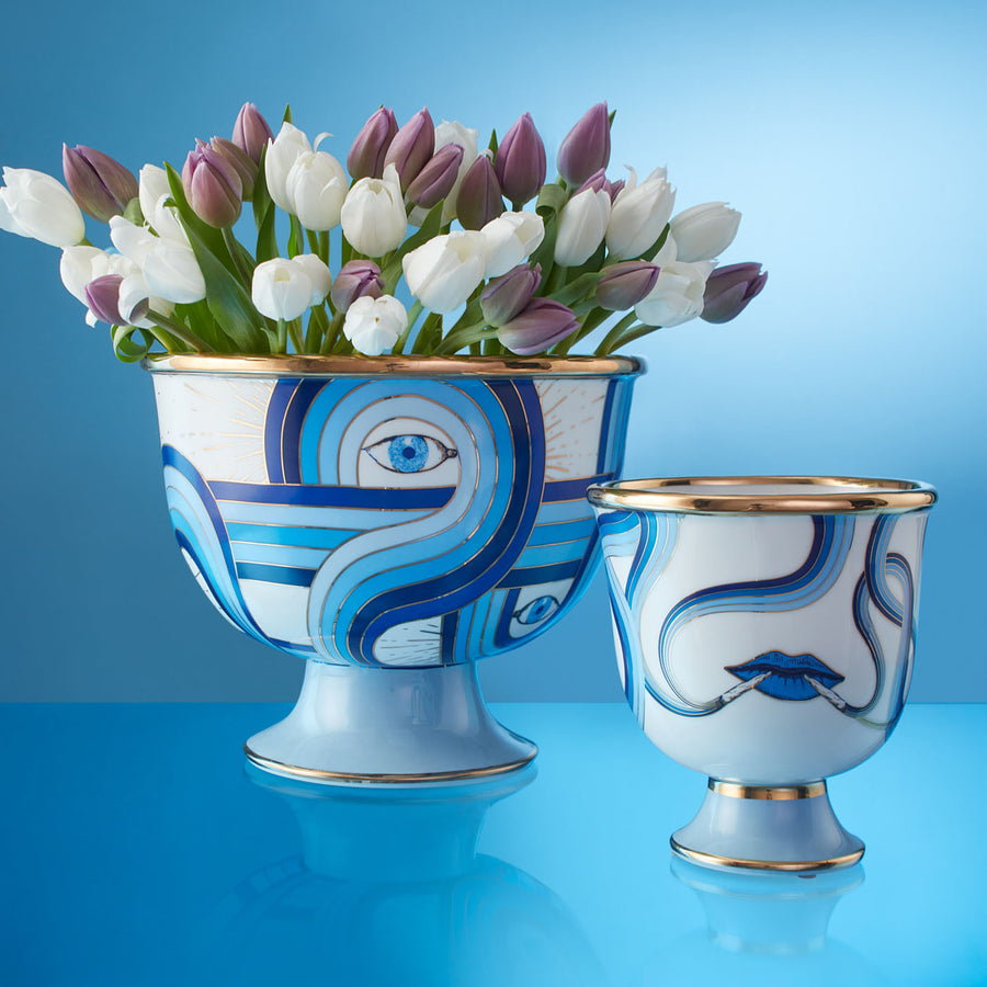 Gilded Porcelain Pedestal Bowl | Jonathan Adler Druggist | Oroa.com