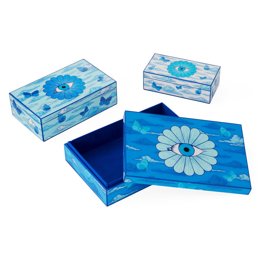 Eye Motif Blue Lacquer Box S | Jonathan Adler Druggist | Oroa.com