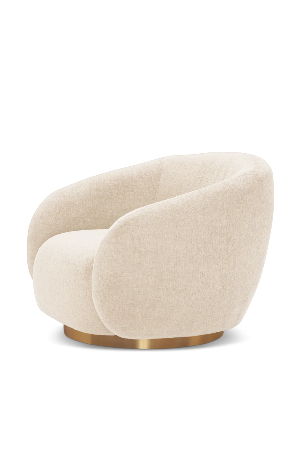 Brass Base Curved Swivel Chair | Eichholtz Brice | Oroa.com