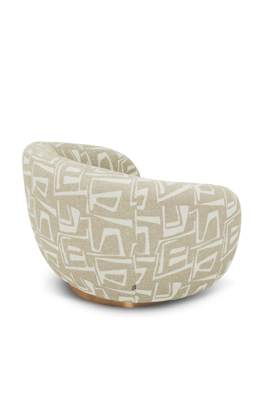 Brass Base Curved Swivel Chair | Eichholtz Brice | Oroa.com