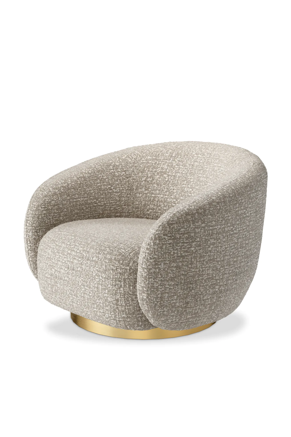 Brass Base Curved Swivel Chair | Eichholtz Brice | Oroa.com