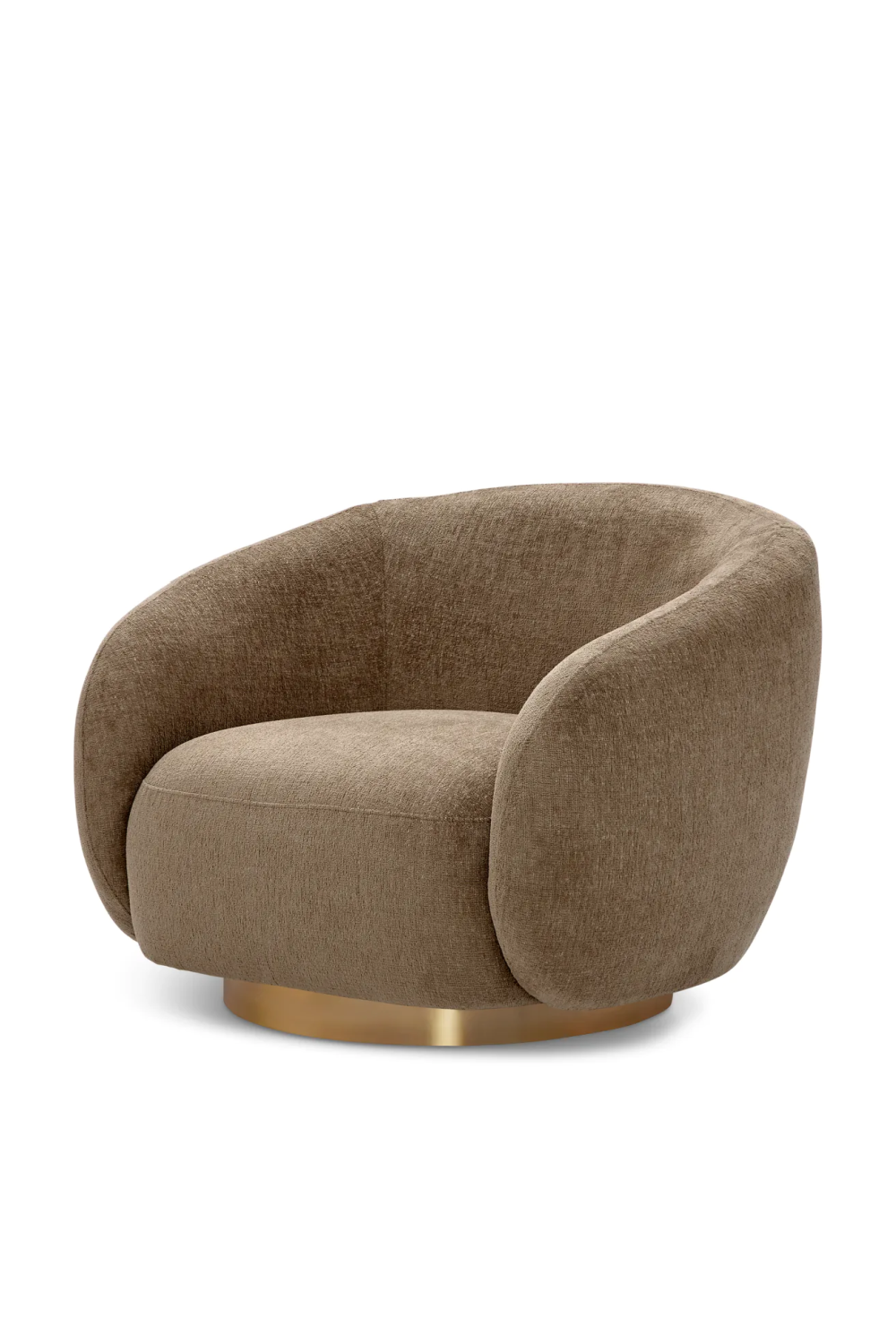Brass Base Curved Swivel Chair | Eichholtz Brice | Oroa.com